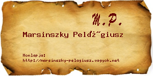 Marsinszky Pelágiusz névjegykártya